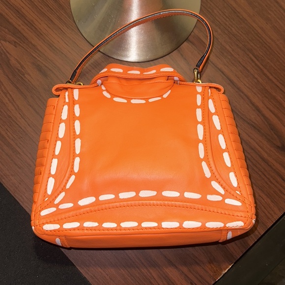 SOLD ON Ⓜ️ 🧡MOSCHINO Large Biker Leather Jacket Moto Crossbody Bag 🧡 - Picture 3 of 16